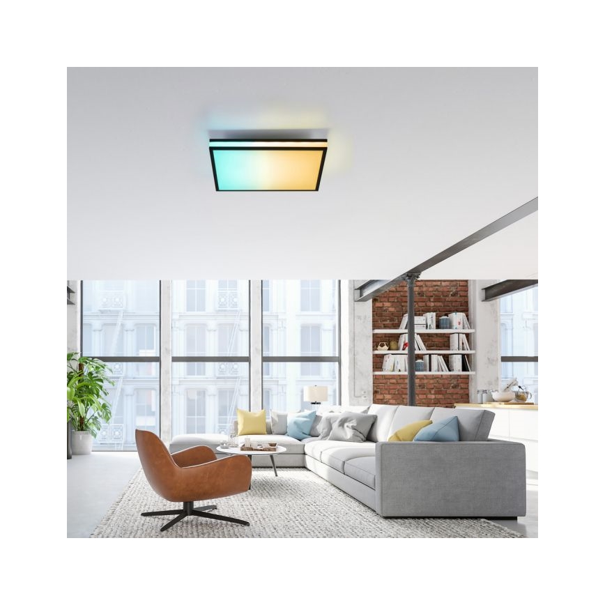 JUST LIGHT. 14110-18 - Plafoniera dimmerabile RGBW MARIO BLACK LED/19,5W/230V 2700-5000K + telecomando