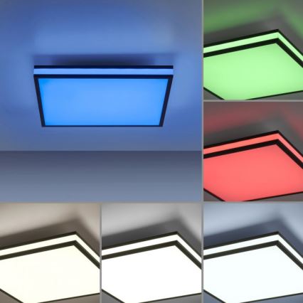 JUST LIGHT. 14110-18 - Plafoniera dimmerabile RGBW MARIO BLACK LED/19,5W/230V 2700-5000K + telecomando
