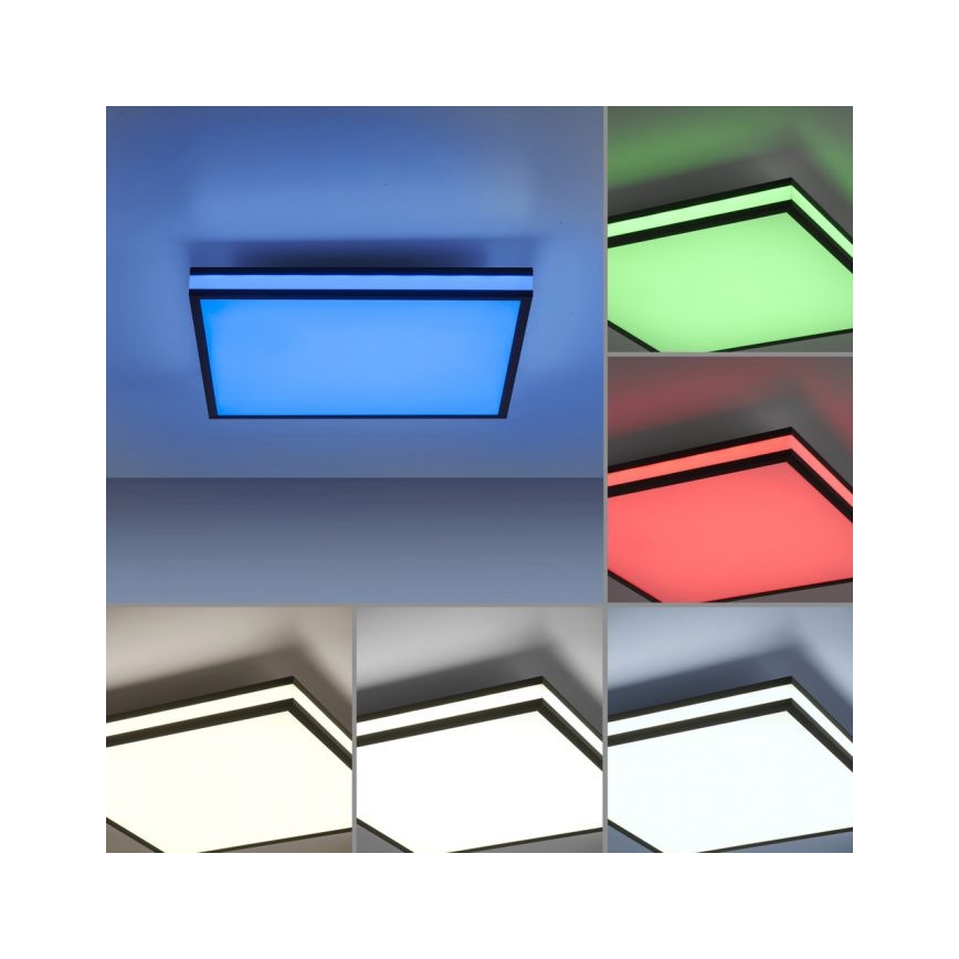 JUST LIGHT. 14110-18 - Plafoniera dimmerabile RGBW MARIO BLACK LED/19,5W/230V 2700-5000K + telecomando