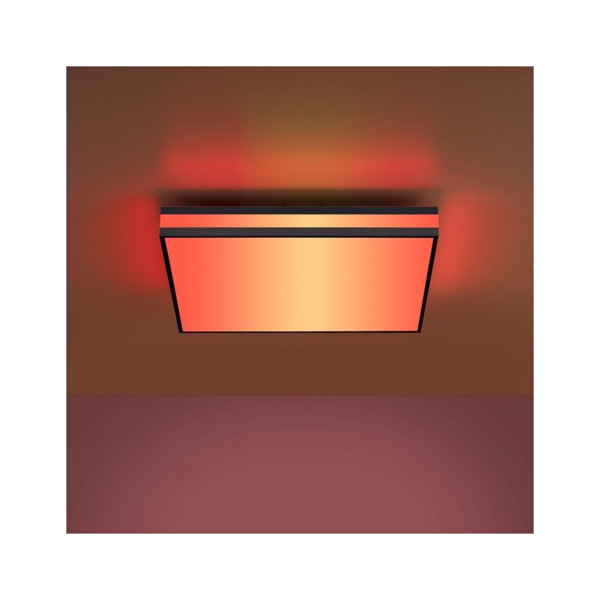 JUST LIGHT. 14110-18 - Plafoniera dimmerabile RGBW MARIO BLACK LED/19,5W/230V 2700-5000K + telecomando