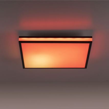 JUST LIGHT. 14110-18 - Plafonier RGBW à intensité variable MARIO BLACK LED/19,5W/230V 2700-5000K + télécommande