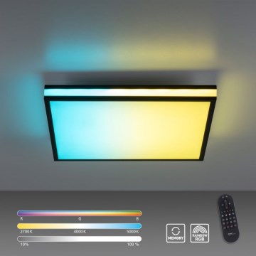 JUST LIGHT. 14110-18 - Plafonier RGBW à intensité variable MARIO BLACK LED/19,5W/230V 2700-5000K + télécommande