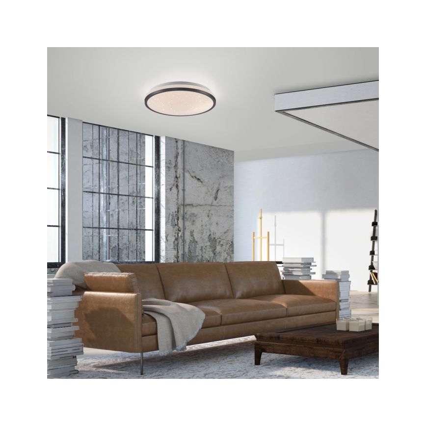 JUST LIGHT. 14293-18 - Plafonnier à intensité variable KYLE LED/10W/230V d. 28 cm noir