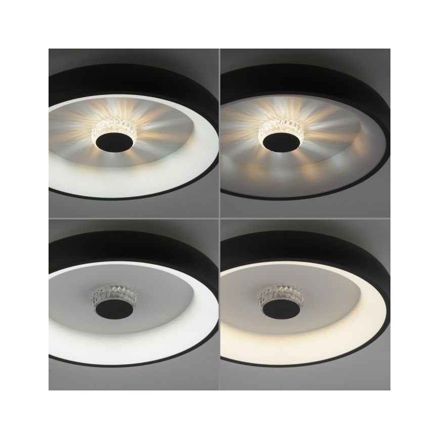 JUST LIGHT. 14384-18 - Plafoniera LED dimmerabile VERTIGO LED/29W/230V 2700-5000K nero + telecomando