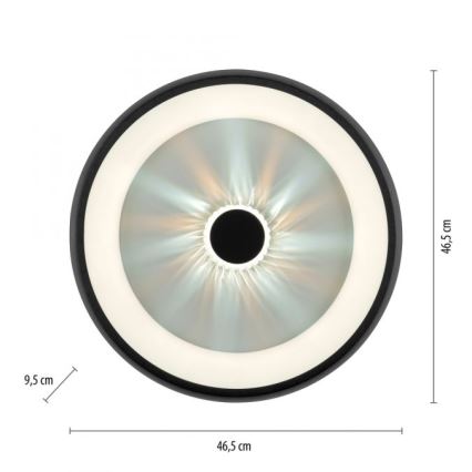 JUST LIGHT. 14384-18 - Plafoniera LED dimmerabile VERTIGO LED/29W/230V 2700-5000K nero + telecomando