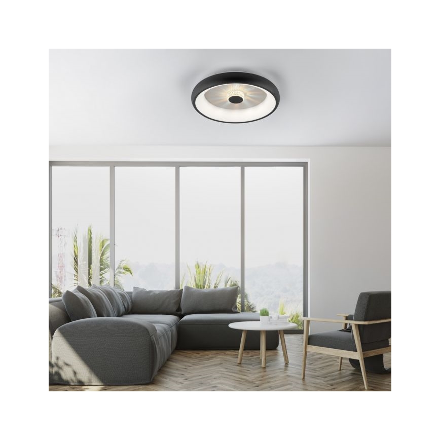 JUST LIGHT. 14384-18 - Plafonnier à intensité variable VERTIGO LED/29W/230V 2700-5000K noir + télécommande