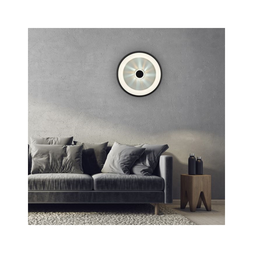 JUST LIGHT. 14384-18 - Plafonnier à intensité variable VERTIGO LED/29W/230V 2700-5000K noir + télécommande
