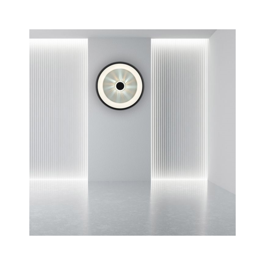 JUST LIGHT. 14384-18 - Plafonnier à intensité variable VERTIGO LED/29W/230V 2700-5000K noir + télécommande