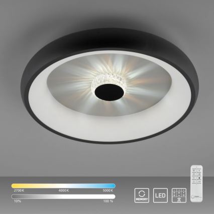 JUST LIGHT. 14384-18 - Plafonnier à intensité variable VERTIGO LED/29W/230V 2700-5000K noir + télécommande