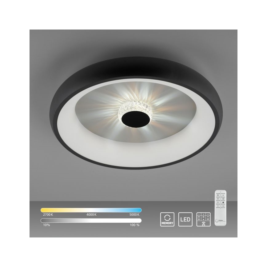 JUST LIGHT. 14384-18 - Plafonnier à intensité variable VERTIGO LED/29W/230V 2700-5000K noir + télécommande