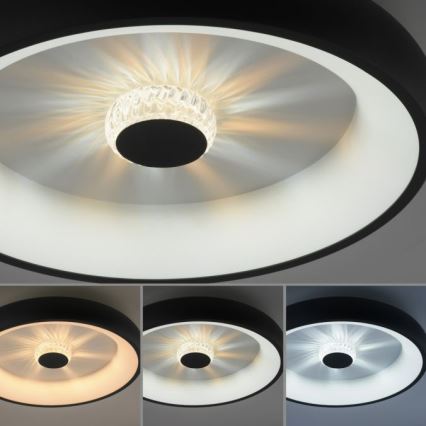 JUST LIGHT. 14384-18 - Plafonnier à intensité variable VERTIGO LED/29W/230V 2700-5000K noir + télécommande