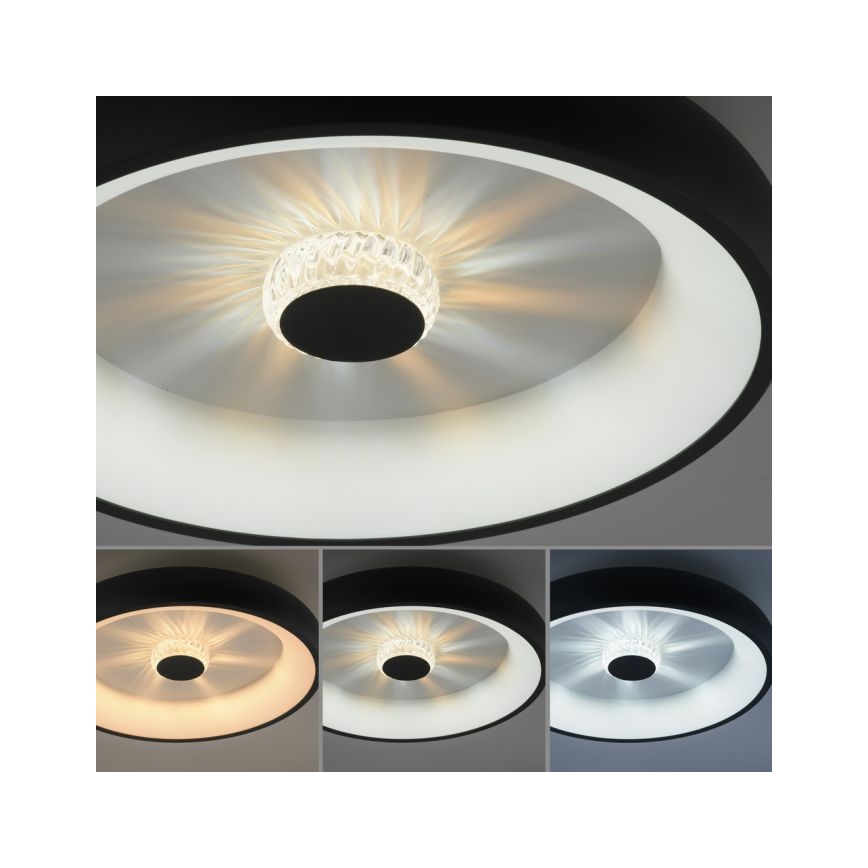 JUST LIGHT. 14384-18 - Plafonnier à intensité variable VERTIGO LED/29W/230V 2700-5000K noir + télécommande