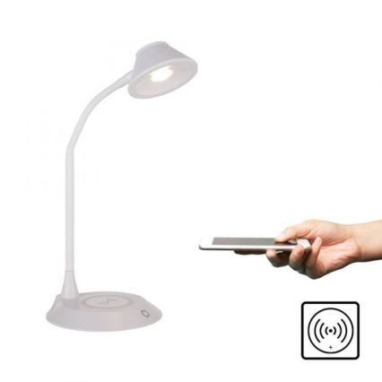 JUST LIGHT. 14414-16 - Lampe de table LED dimmable, tactile et flexible avec charge sans fil PUCKI LED/4,5W/230V blanche