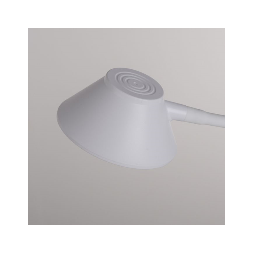 JUST LIGHT. 14414-16 - Dimmbare, flexible Touch-Tischlampe mit PUCKI induktivem Ladegerät, 4,5W, 230V in Weiß