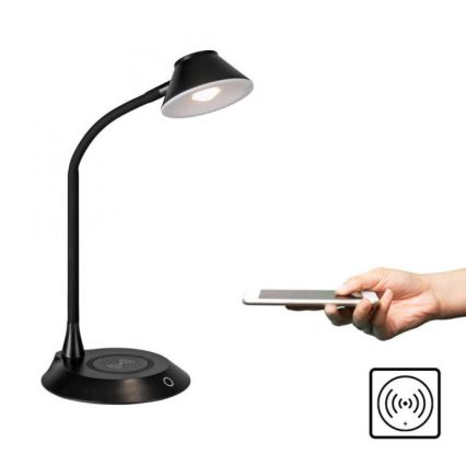 JUST LIGHT. 14414-18 - Lampada da tavolo LED dimmerabile, flessibile e a sfioramento con ricarica wireless PUCKI LED/4,5W/230V nero