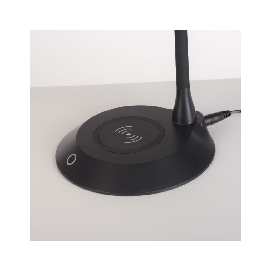 JUST LIGHT. 14414-18 - Lampada da tavolo LED dimmerabile, flessibile e a sfioramento con ricarica wireless PUCKI LED/4,5W/230V nero