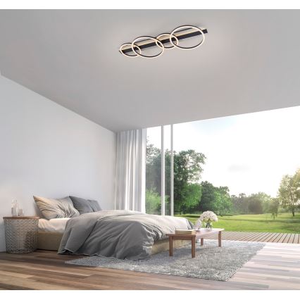 JUST LIGHT. 14426-21 - LED-Deckenleuchte CICHIO LED/37W/230V + LED/9,5W 30x86 cm schwarz