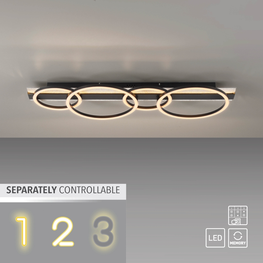 JUST LIGHT. 14426-21 - LED-Deckenleuchte CICHIO LED/37W/230V + LED/9,5W 30x86 cm schwarz