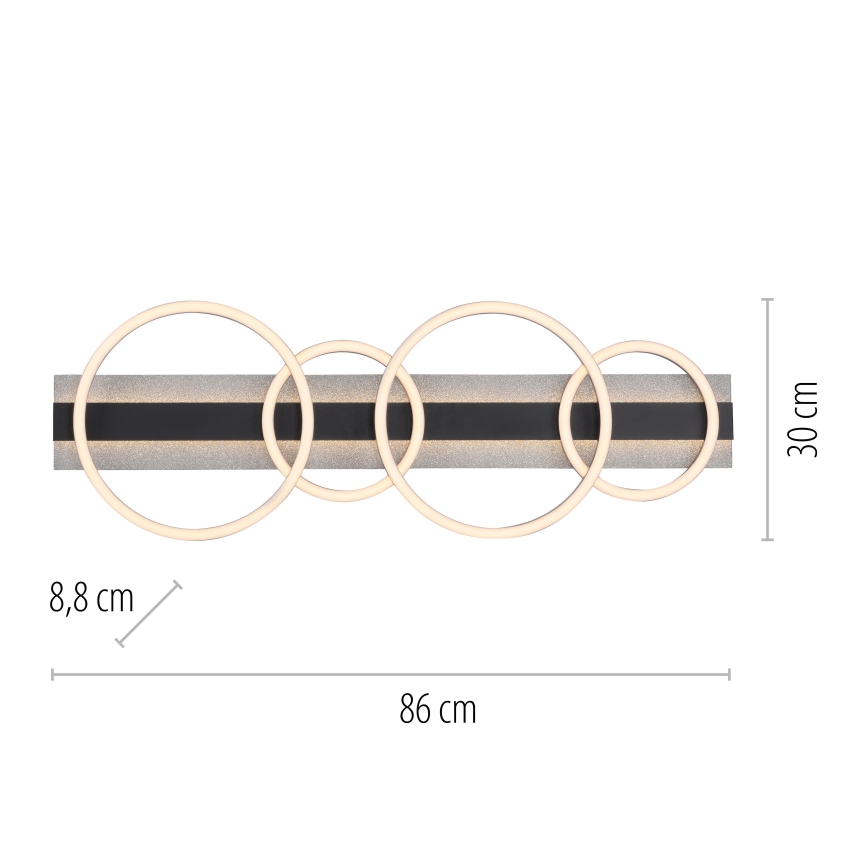 JUST LIGHT. 14426-21 - LED-Deckenleuchte CICHIO LED/37W/230V + LED/9,5W 30x86 cm schwarz