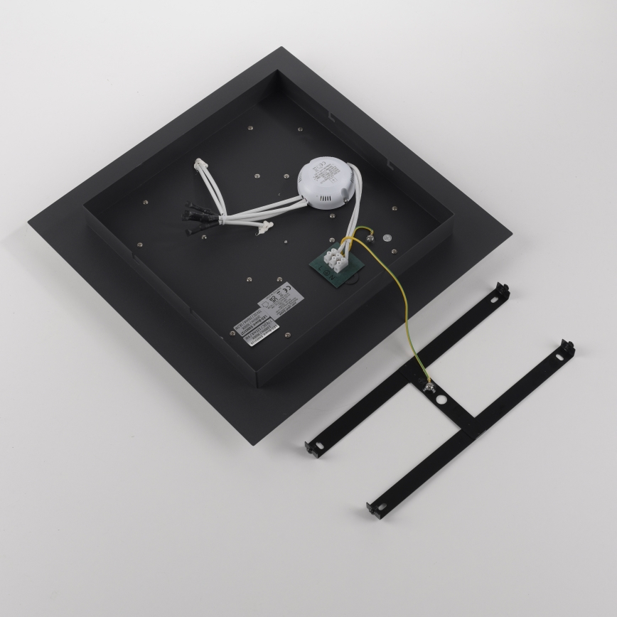 JUST LIGHT. 14439-21 - Plafoniera LED CICHIO LED/18,5W/230V + LED/9W 40x40 cm nero