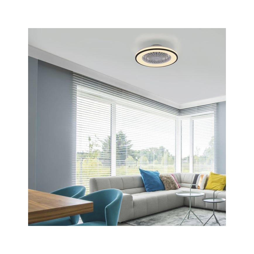 JUST LIGHT. 14447-18 - Ventilateur de plafond LED RGBW dimmable avec éclairage LENO LED/44W/230V 3000-6500K Ø 48,6 cm blanc + télécommande