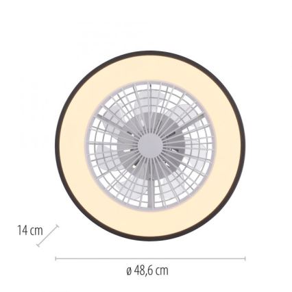 JUST LIGHT. 14447-18 - LED RGBW Ventilatore a soffitto dimmerabile con luce LENO LED/44W/230V 3000-6500K diametro 48,6 cm bianco + telecomando