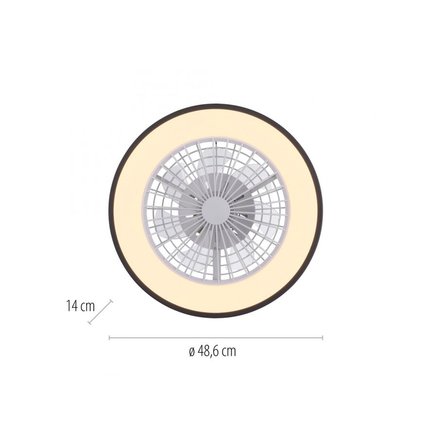 JUST LIGHT. 14447-18 - LED RGBW Ventilatore a soffitto dimmerabile con luce LENO LED/44W/230V 3000-6500K diametro 48,6 cm bianco + telecomando