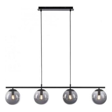 JUST LIGHT. 14604-18 - Lampadario a sospensione con filo WIDOW 4xE14/25W/230V nero