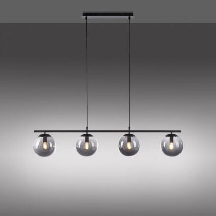 JUST LIGHT. 14604-18 - Lampadario a sospensione con filo WIDOW 4xE14/25W/230V nero