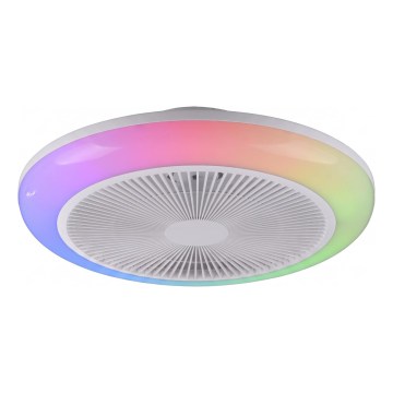 JUST LIGHT. 14623-16 - LED RGBW dimmbarer Deckenventilator mit Licht BRENDA LED/22W/230V 3000-6000K Ø 46 cm weiß + Fernbedienung