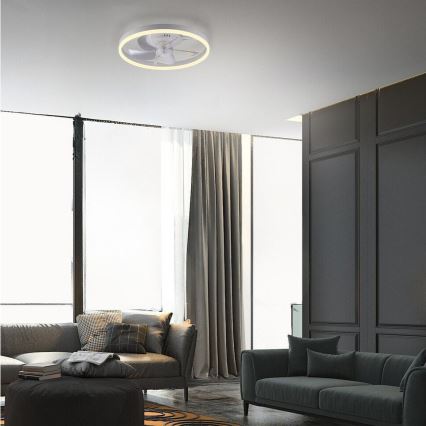 JUST LIGHT. 14624-16 - LED-dimmbarer Deckenventilator mit Licht RITA LED/22W/230V 3000-6000K Ø 50 cm weiß + Fernbedienung