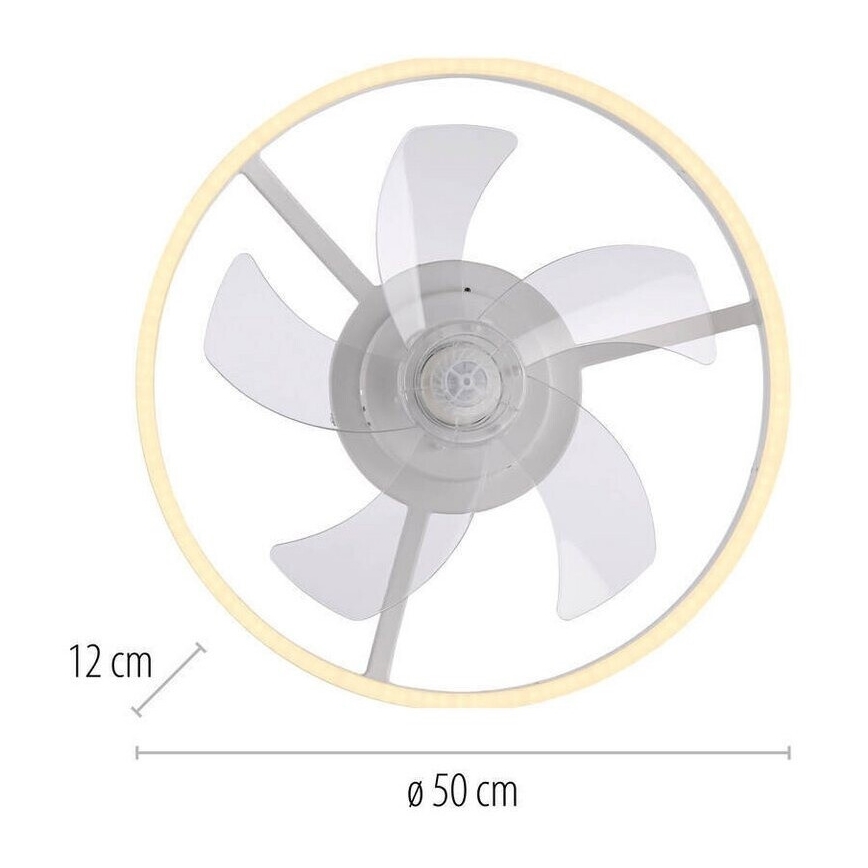 JUST LIGHT. 14624-16 - LED-dimmbarer Deckenventilator mit Licht RITA LED/22W/230V 3000-6000K Ø 50 cm weiß + Fernbedienung