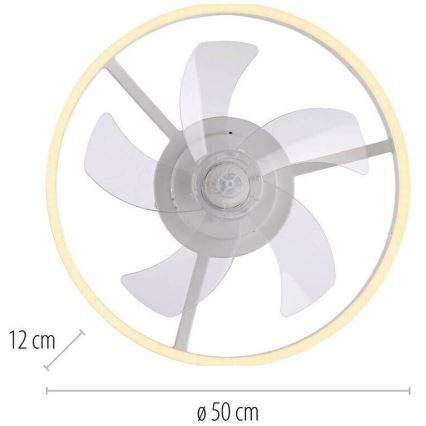 JUST LIGHT. 14624-16 - Ventilateur de plafond LED à intensité réglable avec éclairage RITA LED/22W/230V 3000-6000K Ø 50 cm blanc + télécommande
