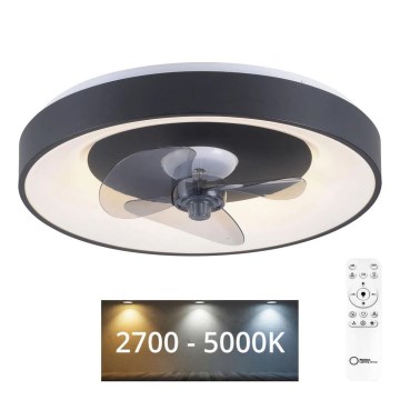 JUST LIGHT. 14644-18 - Plafonnier à intensité variable avec ventilateur VENIKA LED/36W/230V d. 48,6 cm 2700-5000K + Télécommande