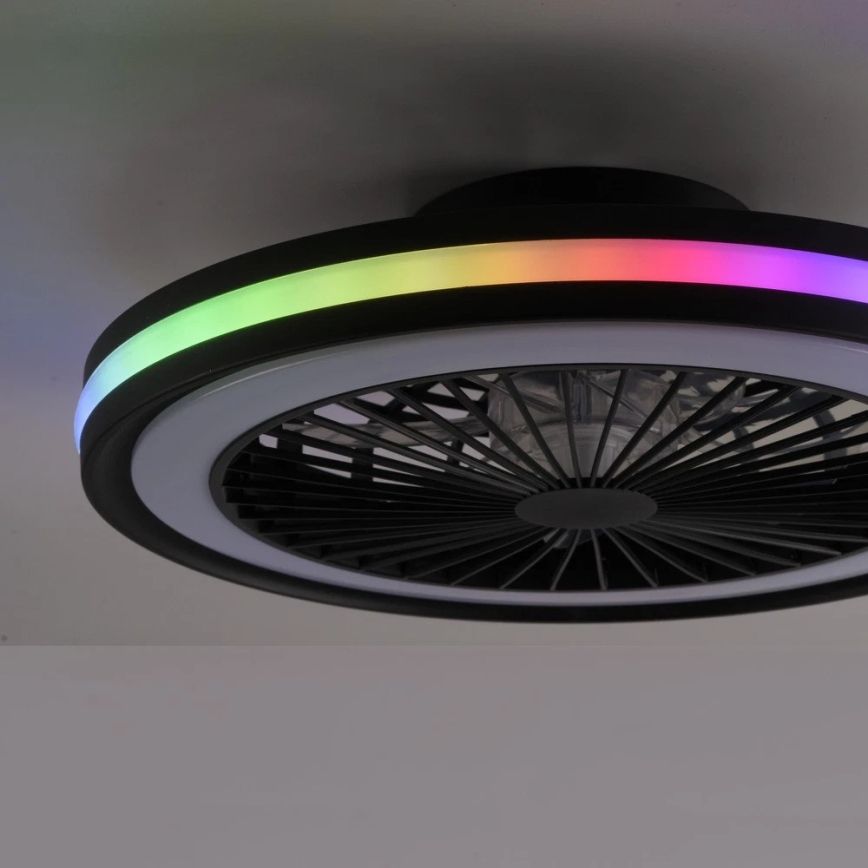 JUST LIGHT. 14649-18 - LED RGBW Ventilatore a soffitto dimmerabile con luce BRANDON LED/36W/230V 2700-5000K diametro 46,5 cm nero + telecomando