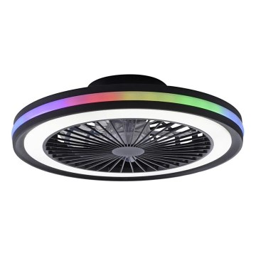JUST LIGHT. 14649-18 - LED RGBW Ventilatore a soffitto dimmerabile con luce BRANDON LED/36W/230V 2700-5000K diametro 46,5 cm nero + telecomando