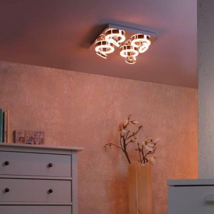 JUST LIGHT. 14662-17 - Spot RGBW à intensité variable TIM LOLASMART 4xLED/5,9/230V 2700-5000K + Télécommande