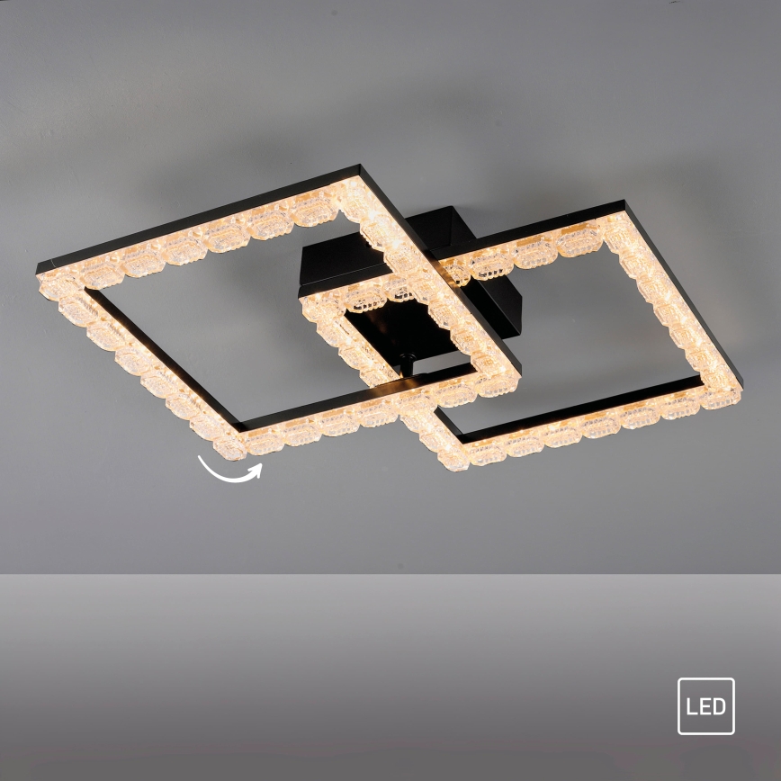 JUST LIGHT. 14732-18 - Plafonnier LED GLITRA LED/17,5W/230V 37,6x37,6 cm noir