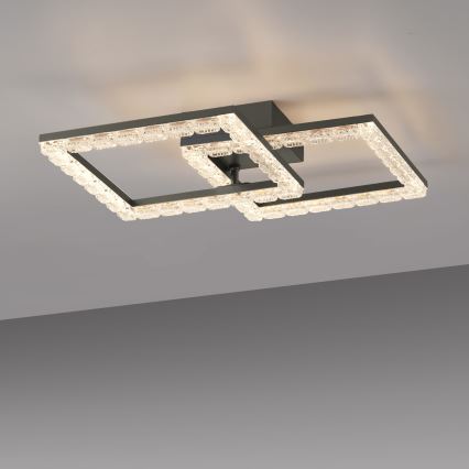 JUST LIGHT. 14732-18 - Plafonnier LED GLITRA LED/17,5W/230V 37,6x37,6 cm noir