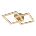 JUST LIGHT. 14732-60 - LED-Deckenleuchte GLITRA LED/17,5W/230V 37,6x37,6 cm goldfarben