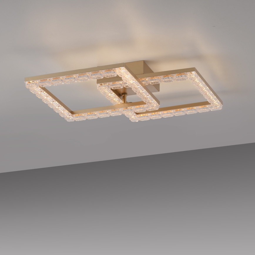 JUST LIGHT. 14732-60 - LED-Deckenleuchte GLITRA LED/17,5W/230V 37,6x37,6 cm goldfarben