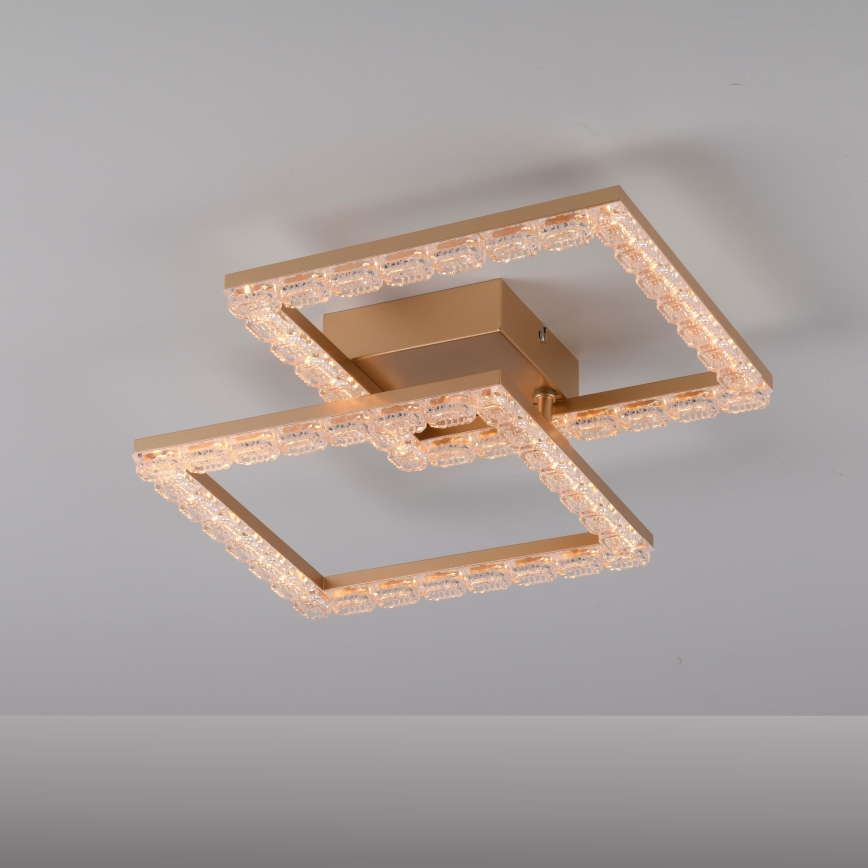 JUST LIGHT. 14732-60 - LED-Deckenleuchte GLITRA LED/17,5W/230V 37,6x37,6 cm goldfarben