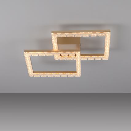 JUST LIGHT. 14732-60 - LED-Deckenleuchte GLITRA LED/17,5W/230V 37,6x37,6 cm goldfarben
