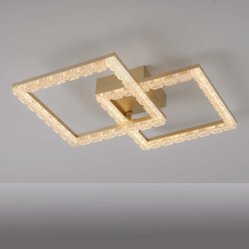 JUST LIGHT. 14732-60 - LED-Deckenleuchte GLITRA LED/17,5W/230V 37,6x37,6 cm goldfarben