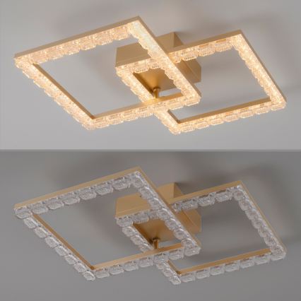 JUST LIGHT. 14732-60 - Plafonnier LED GLITRA LED/17,5W/230V 37,6x37,6 cm doré