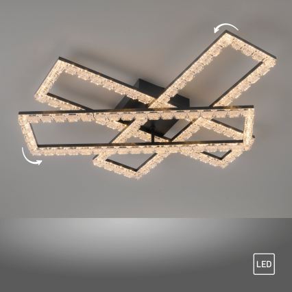 JUST LIGHT. 14733-18 - Plafonnier LED GLITRA LED/35W/230V 57x72 cm noir