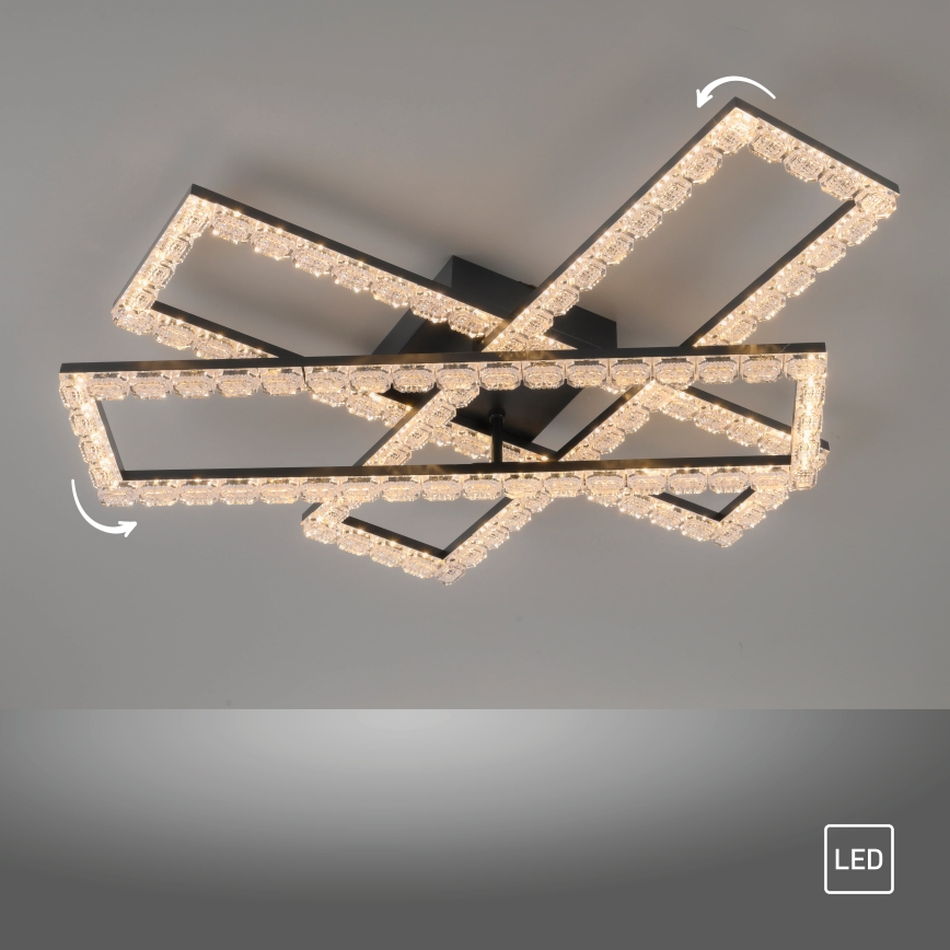 JUST LIGHT. 14733-18 - Plafonnier LED GLITRA LED/35W/230V 57x72 cm noir