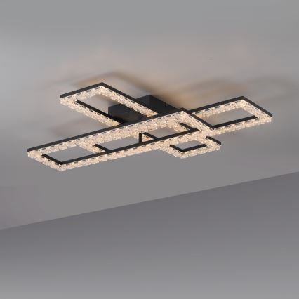 JUST LIGHT. 14733-18 - Plafonnier LED GLITRA LED/35W/230V 57x72 cm noir