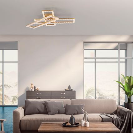 JUST LIGHT. 14733-60 - LED Deckenleuchte GLITRA LED/35W/230V 57,25x72,05 cm goldfarben
