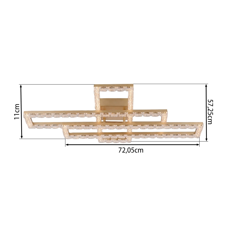 JUST LIGHT. 14733-60 - LED Deckenleuchte GLITRA LED/35W/230V 57,25x72,05 cm goldfarben